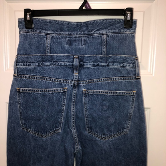 Agolde x Anthropologie Blue Vanna High Waisted Corset Straight Jeans sz 29 - Picture 6 of 11